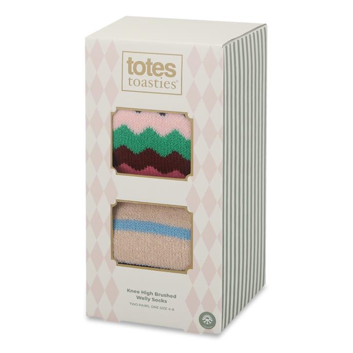 totes toasties® Ladies Knee High Terry Thermal Welly Socks (Twin Pack)  Extra Image 1